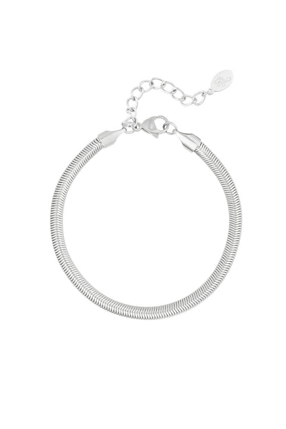 Armband platte visgraat smal - 4.0MM