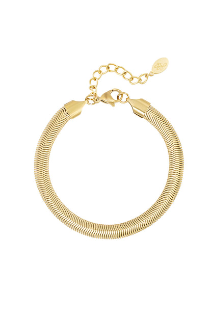 Armband plat grof - Goud kleur-6.0MM