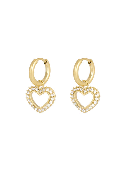 diamant hart oorbellen