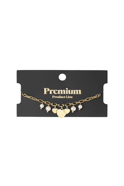 hearts & pearls armband