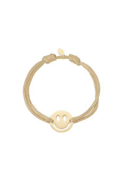 Satijnen armband met smiley