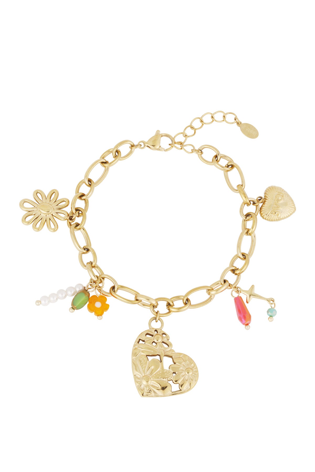 link armband met grote bedels