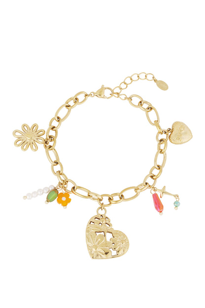 link armband met grote bedels