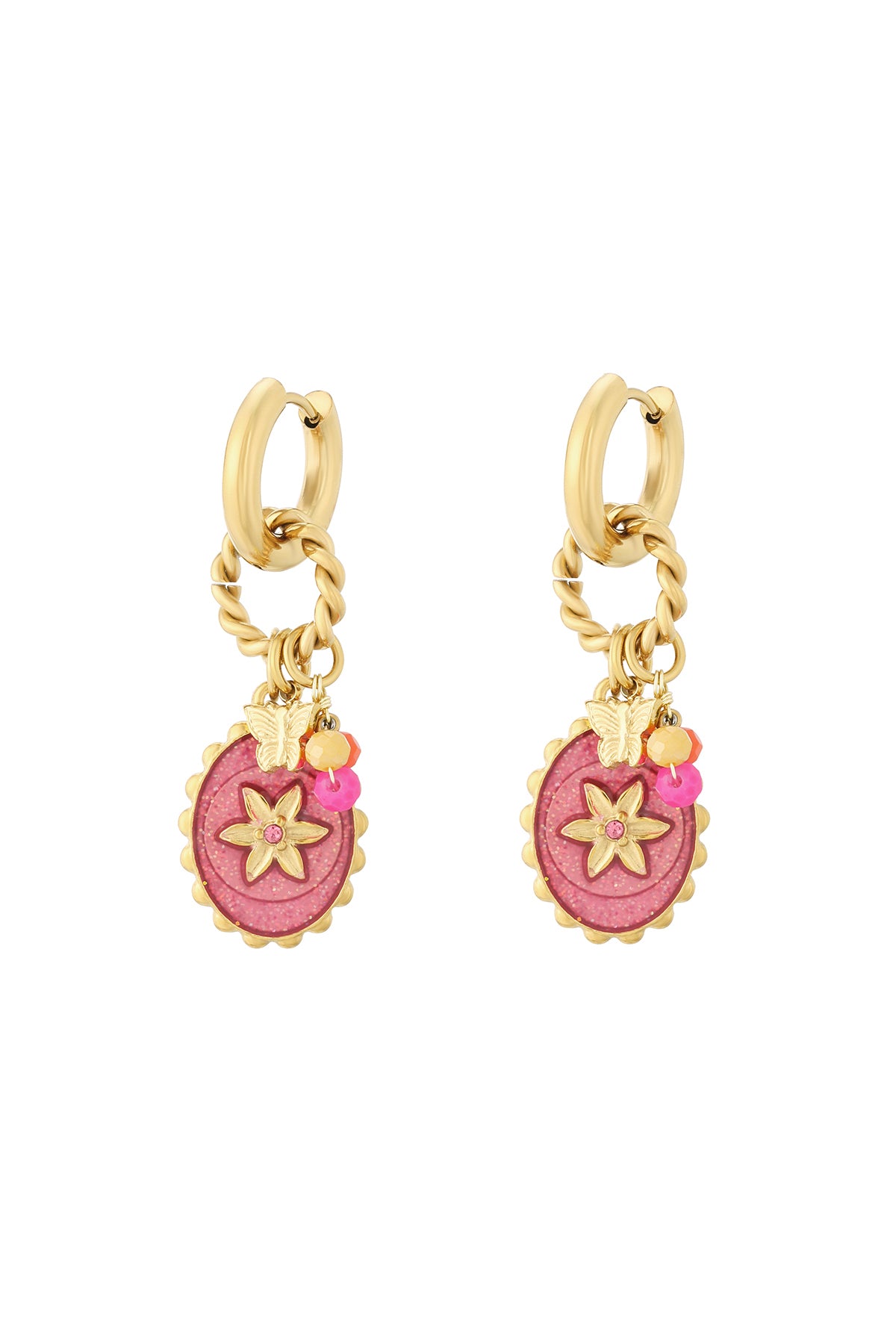 pink stardust oorbellen