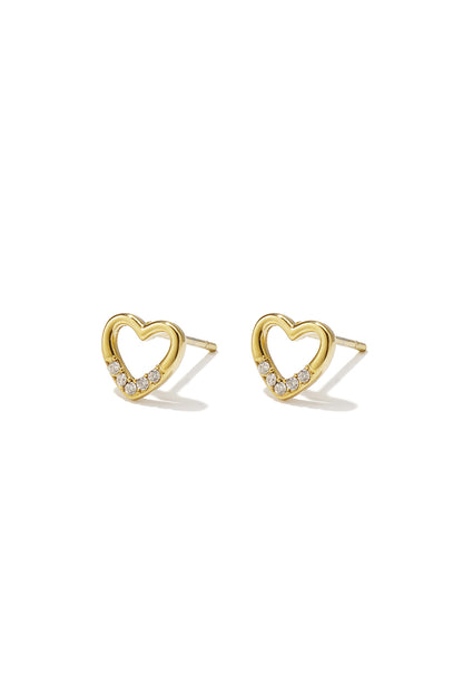 Roestvrijstalen oorknopjes met hartjesmotief, eenvoudige dagelijkse sieraden uit de Simple Series voor dames.