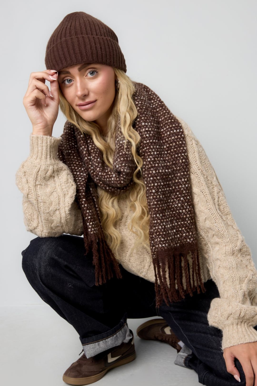 Wintersjaals, effen kleur, eenvoudig, polyester, dagelijkse accessoires
