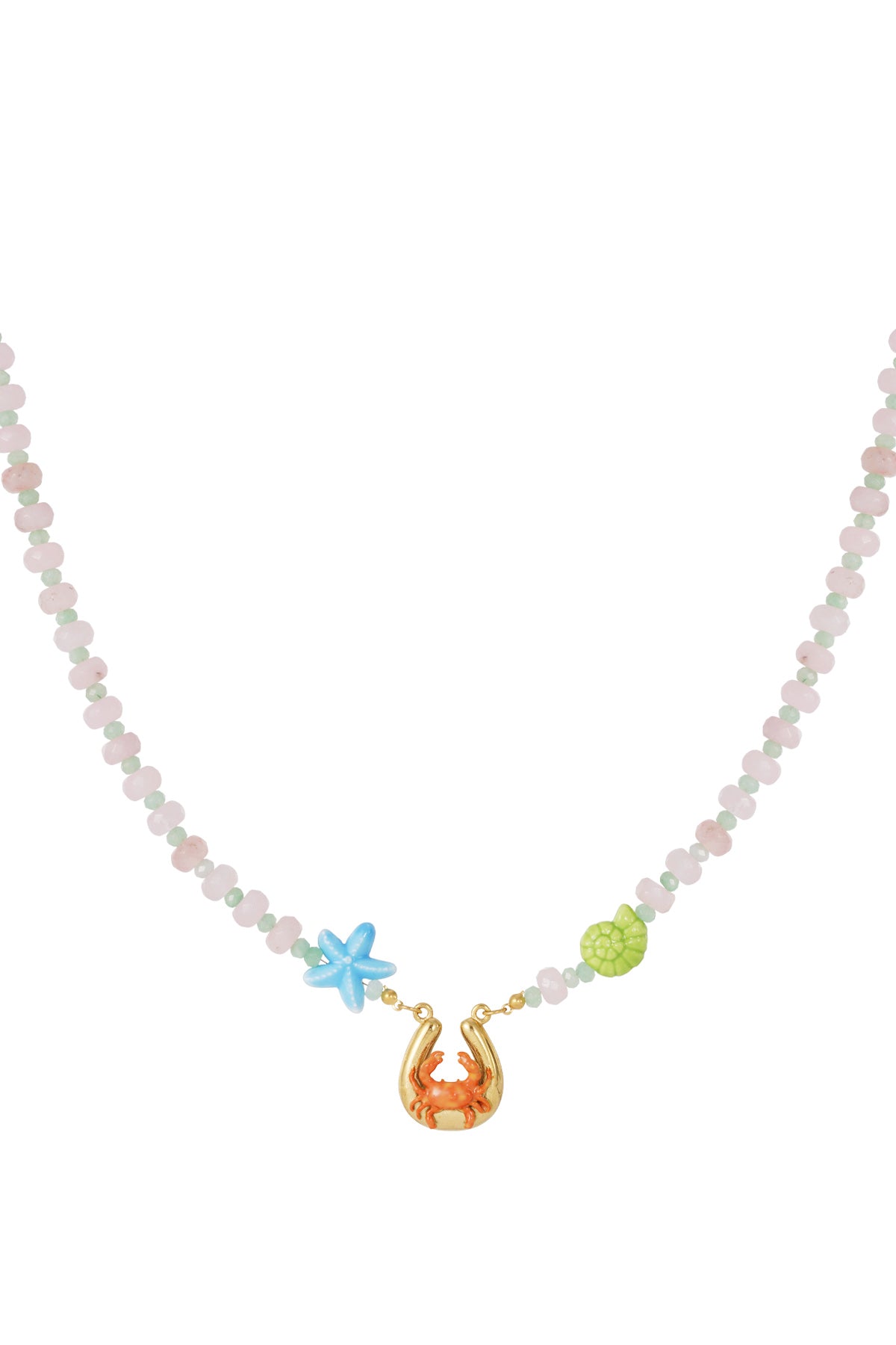 Vrolijke kralen initialen ketting met bedels