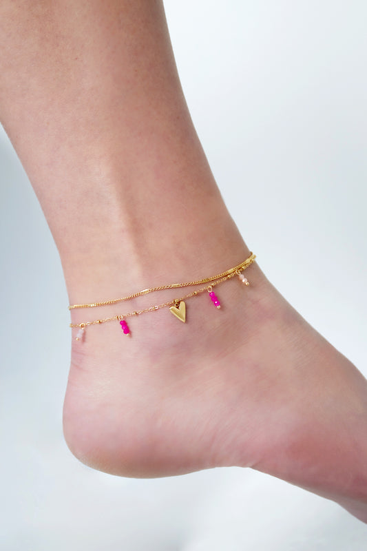 double love enkel armbandje