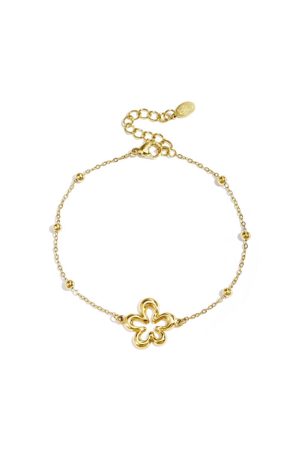 Armband met koraalvormige speelse bloemen in variërende maten
