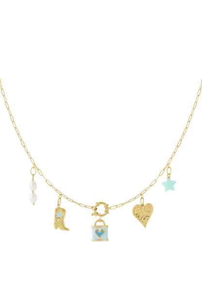 DIY-ketting van een blauw hart