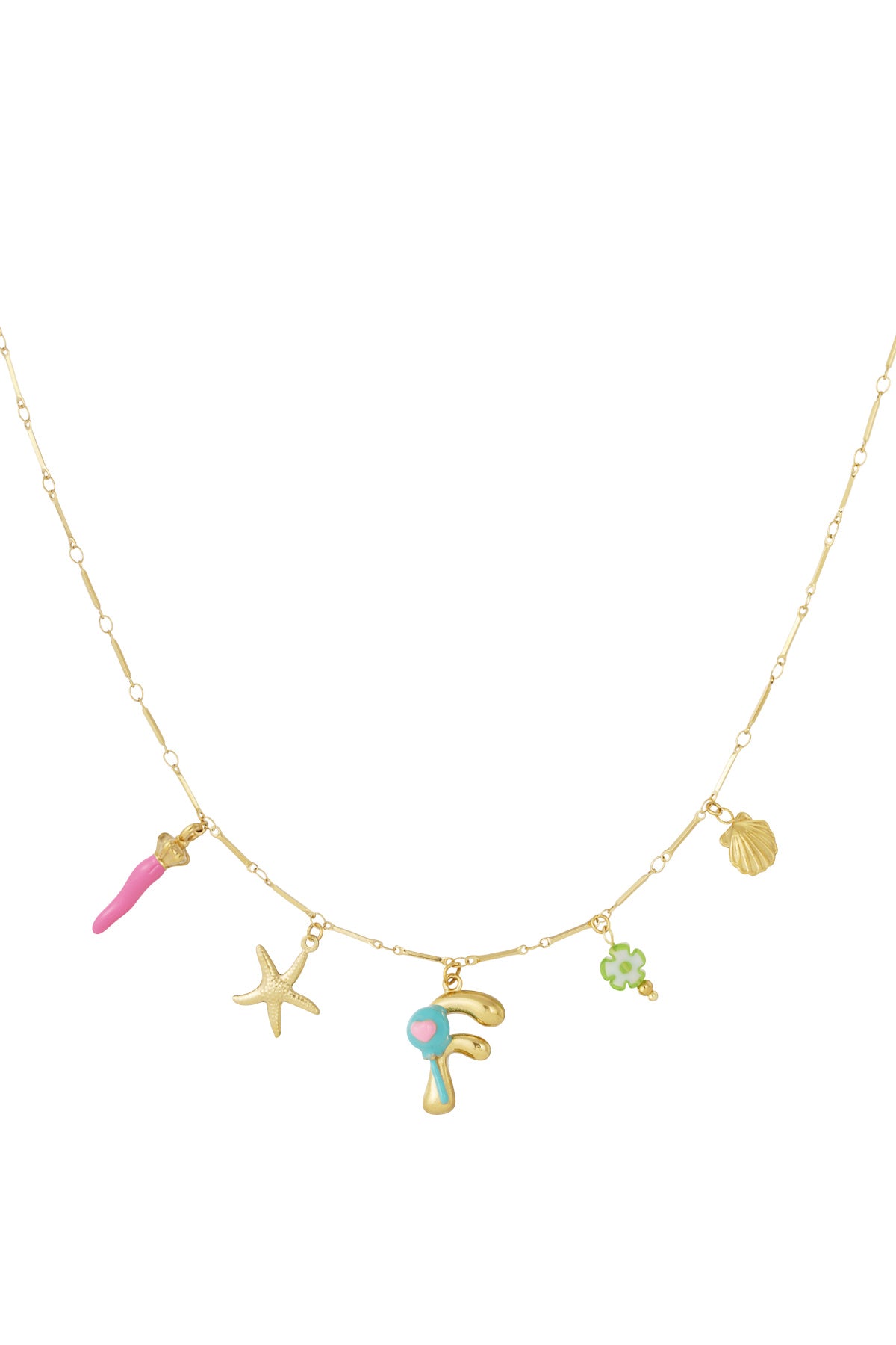Happy Initials ketting met bedels