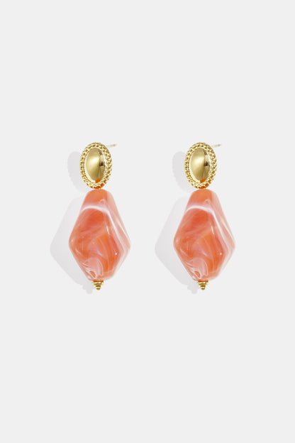Oorbellen met natuursteen look
