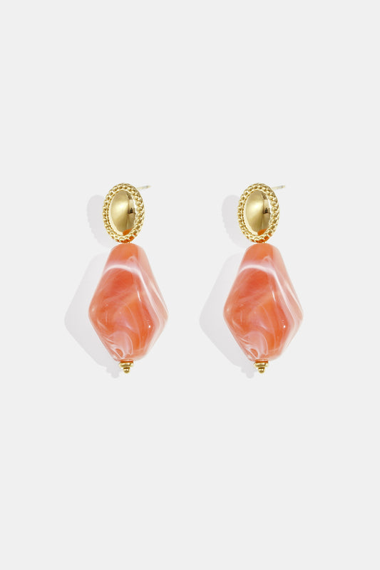 Oorbellen met natuursteen look