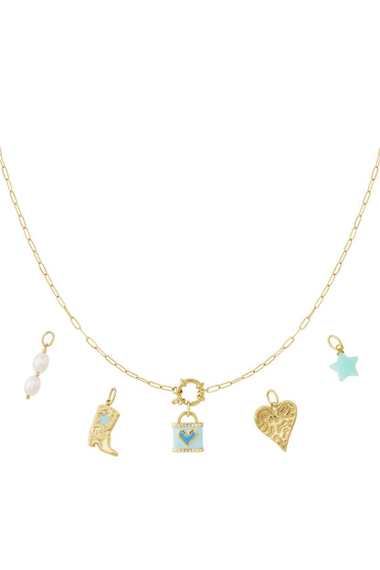 DIY-ketting van een blauw hart