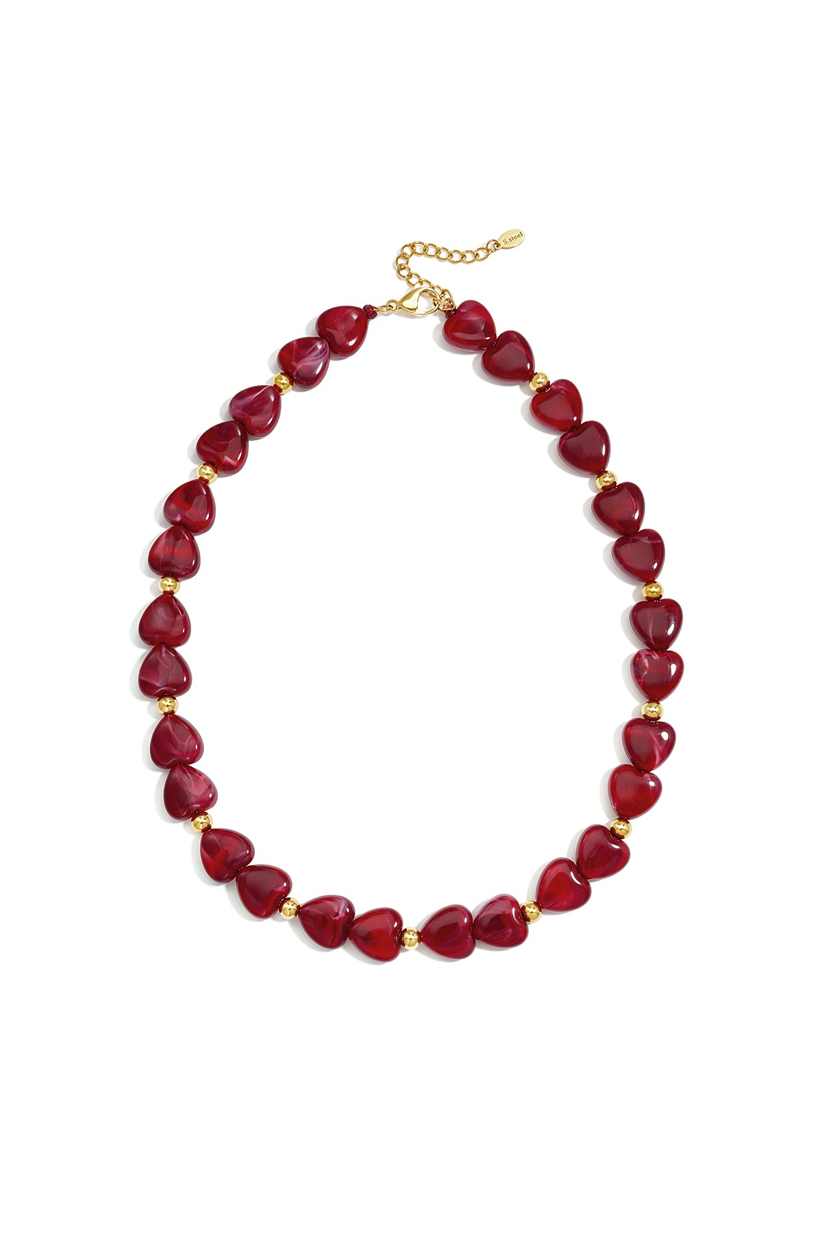 Acryl kralenkettingen met hartje, casual, alledaagse, eenvoudige serie, dames sieraden