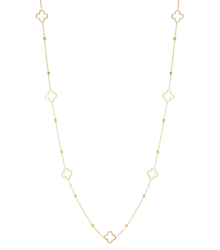 lange ketting met klaver bedels