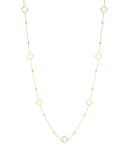 lange ketting met klaver bedels