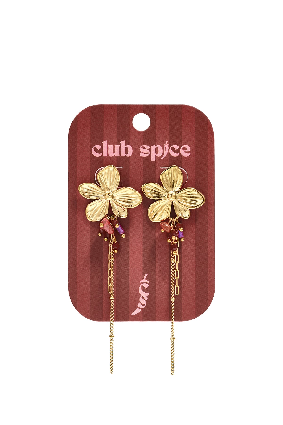 Oorbellen met hangertjes van roestvrij staal in de vorm van een bloem, uit de Simple Daily Simple serie voor dames.