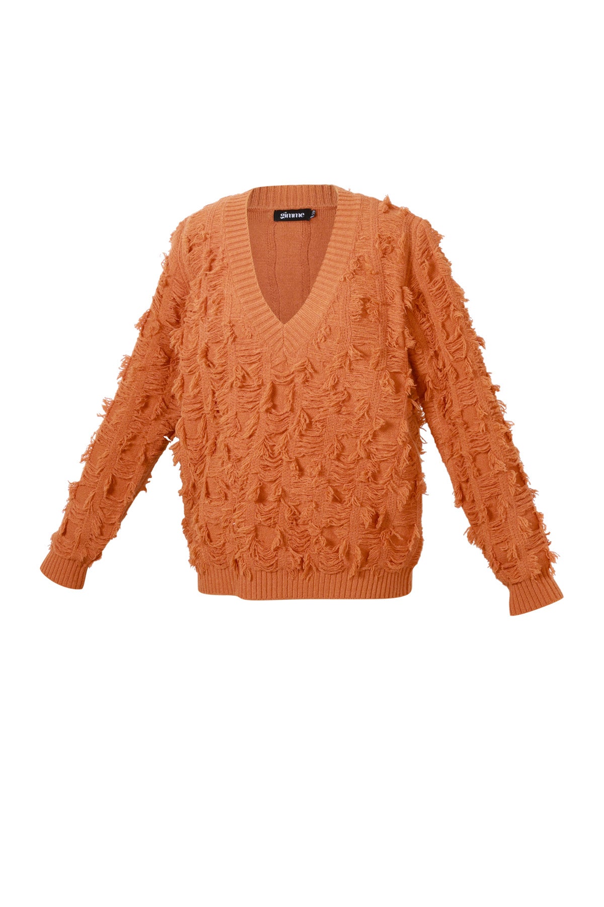 V sweater met franjes
