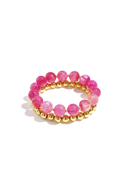 Armbandenset met ronde kralen