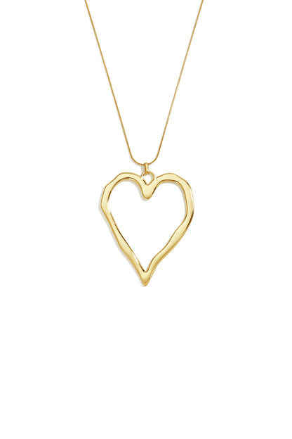 Lange roestvrijstalen halsketting met hartje, eenvoudige, alledaagse serie, dames sieraden