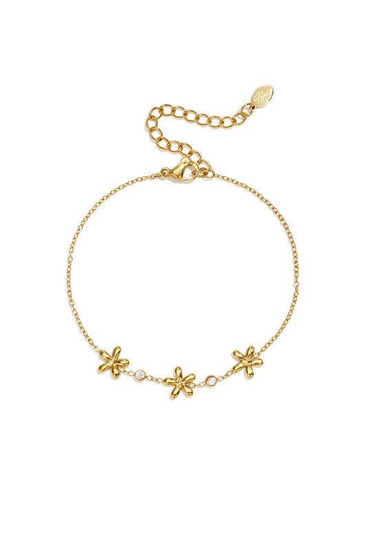 Roestvrijstalen bedelarmbanden met bloemmotief, eenvoudige dagelijkse sieradenserie voor dames.