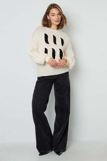 Gebreide Polyestervezel Vrouwen Truien Casual Letters