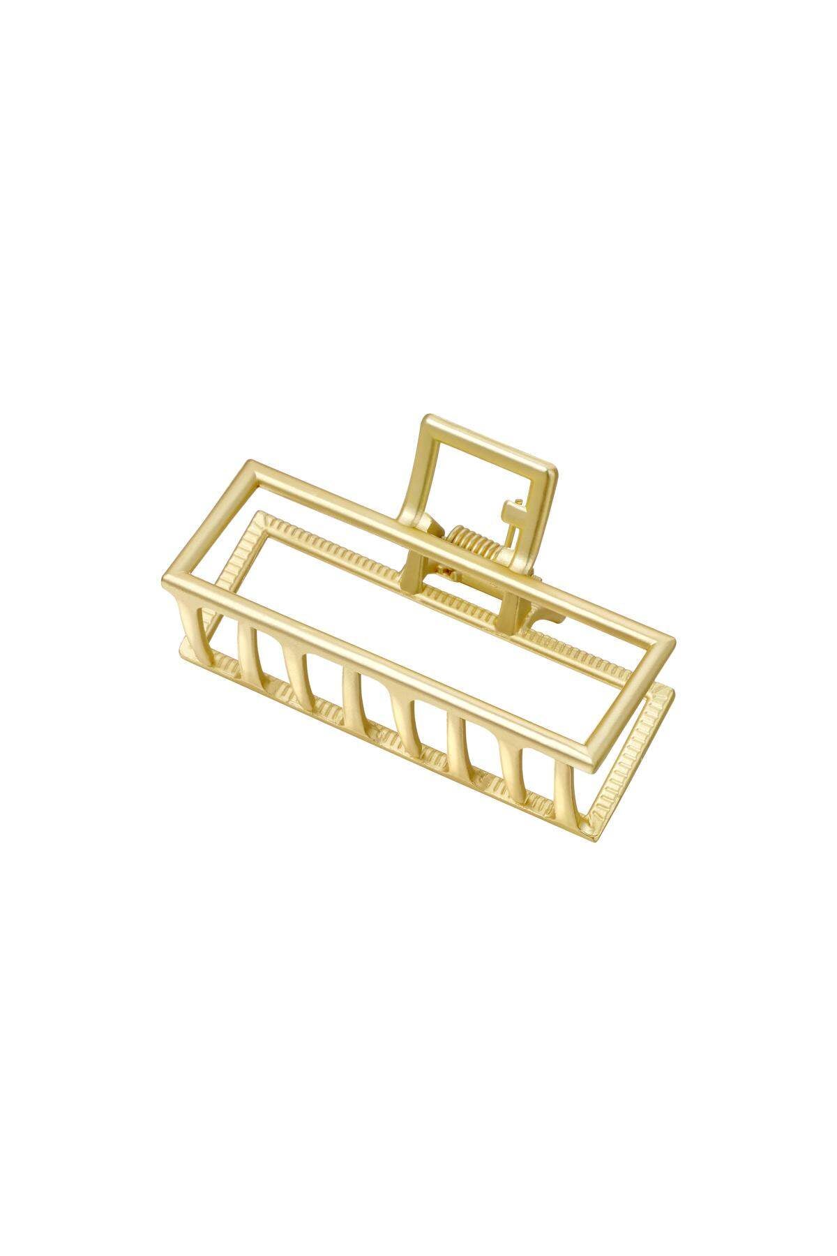 Rechthoekige metalen haarclip in Goud kleurkleur Vintage Goud kleur Metaal