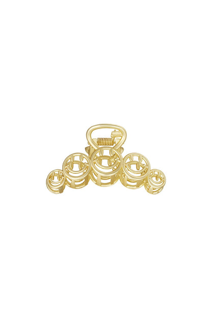 Grote metalen haarclip Smiley Vintage Goud kleur Metaal