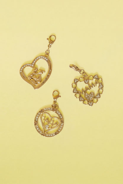 Sieraden bedel mama in hart met steentjes DIY