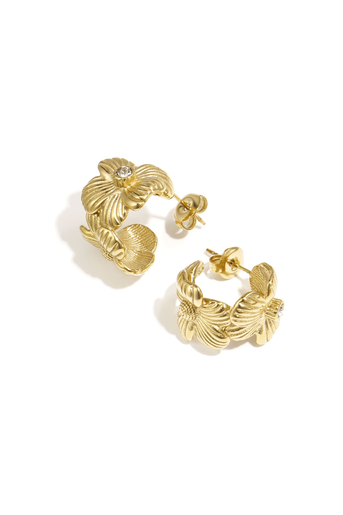 Oorbellen van roestvrij staal met bloemen, casual, dagelijks, eenvoudig, serie, damessieraden