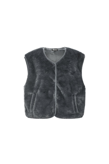 Mouwloos vest van imitatiebont