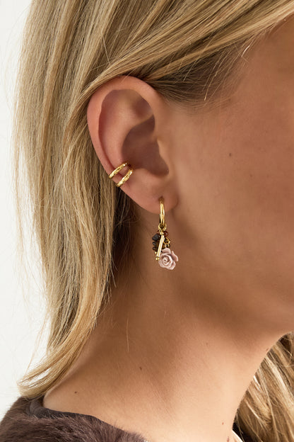 Oorbellen van roestvrij staal met bloemenmotief, casual, dagelijks, eenvoudig, serie, damessieraden