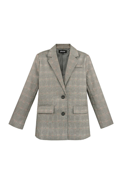 Polyestervezel Vrouwen Suit Set Conservatief Geruit Herfst/Winter