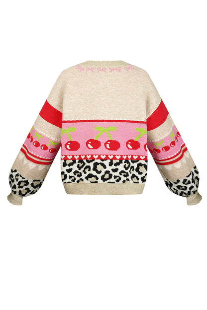 Chic Color Block Knit Cardigan for Fall/Winter