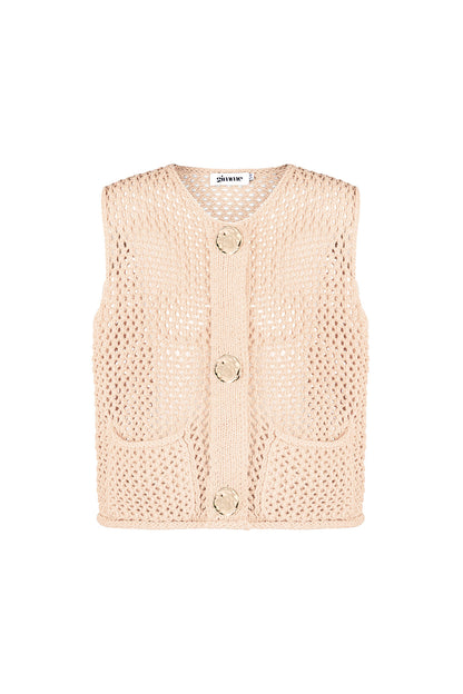 Gebreide Polyester Vrouwen Trui Met Openwerk Ontwerp