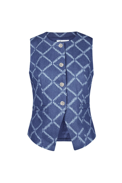Elegant Blue Sleeveless Cotton Top for Summer