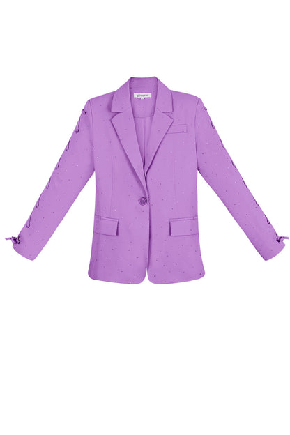 Polyester Vrouwen Jas Set Met Veters Op Mouw