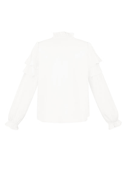 Stylish Polyester Long Sleeve Top in Blue, White & Black