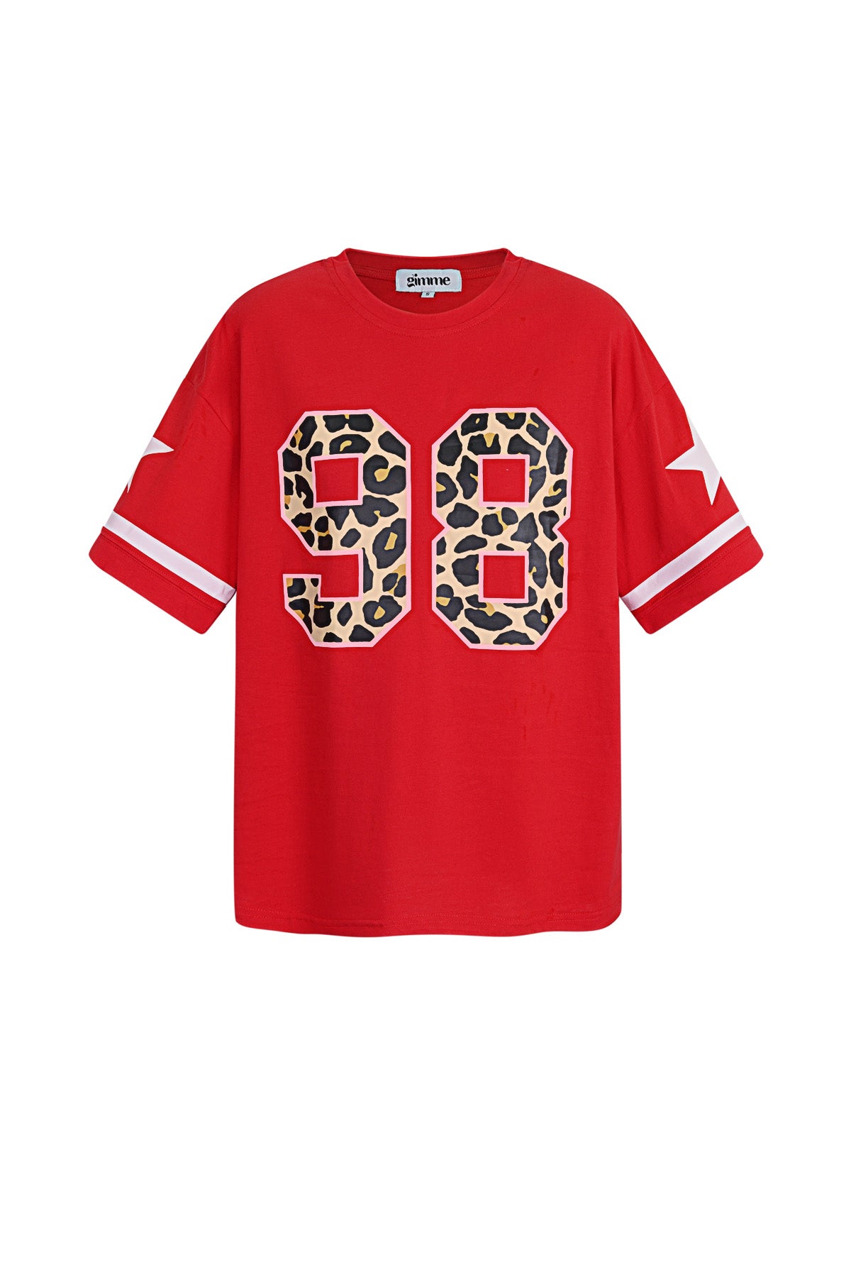 Cotton Vrouwen T-shirt Oversized Luipaardprint Nummer 98