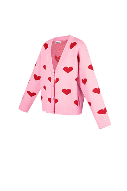 Viscose Gebreide Dames Trui Leuk Hart Patroon Herfst/Winter