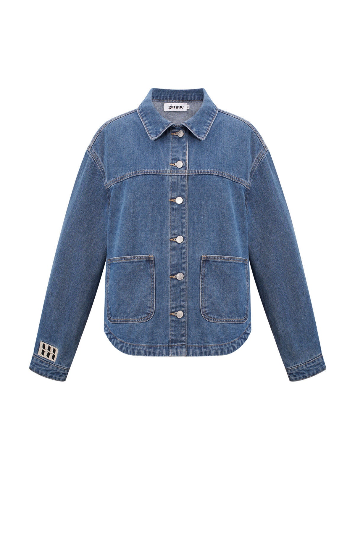Denim Vrouwen Jas Classic Fit met Merklogo Patch