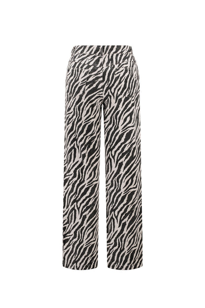 Stylish Black Zebra Stripe Denim Pants for Casual Wear