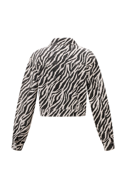 Cotton Denim Vrouwen Jas Street Elegant Specialty Dierenprint