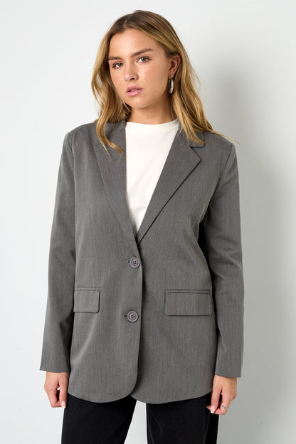 Geweven Polyestervezel Vrouwen Jas Elegant Letters