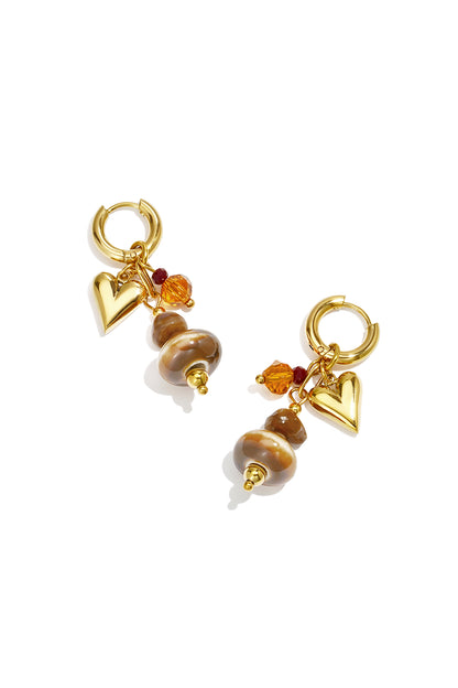 Oorbellen met roestvrijstalen kralen, Simple Daily serie, dames sieraden