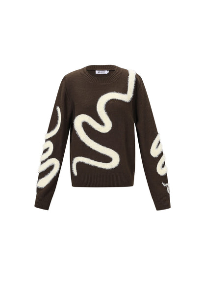 Gebreide Polyestervezel Vrouwen Truien Casual Kleurcontrast
