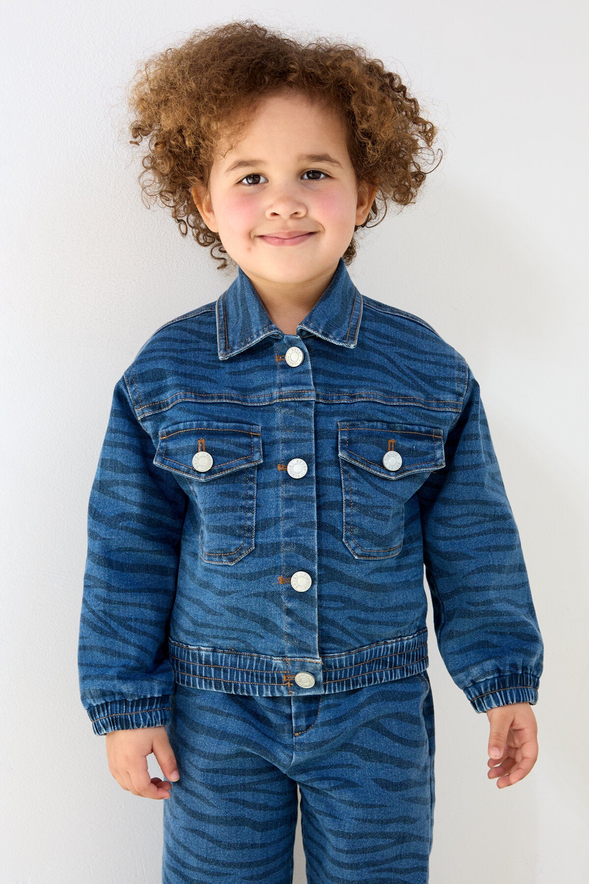Katoenen Kinderen Jeansjack Klassieke Gestreepte Ontwerp