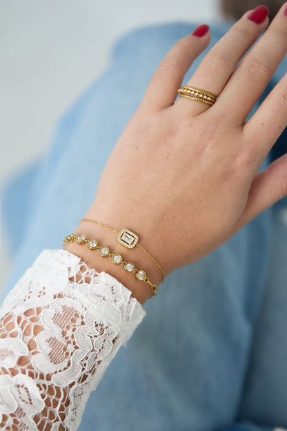 Bedelarmbanden van roestvrij staal, cirkelvormig, eenvoudig, Simple-serie, damessieraden