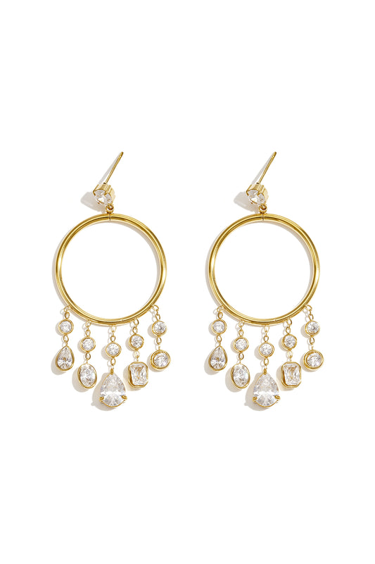 Hangende oorbellen van roestvrij staal in druppelvorm, elegant, geschikt voor feestjes en bijeenkomsten, luxe serie damessieraden